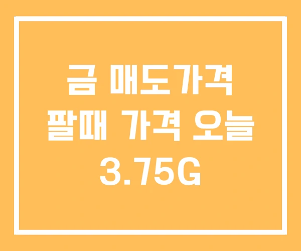 금 매도가격 팔때 가격 오늘 3.75G 금 매도가격 팔때 가격 오늘 3.75G