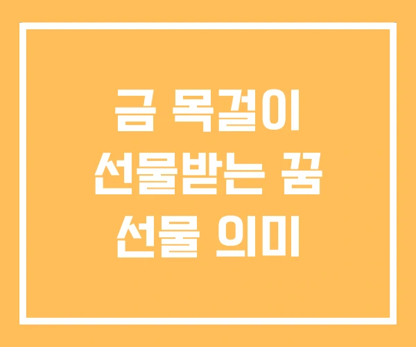 금 목걸이 선물받는 꿈 선물 의미
