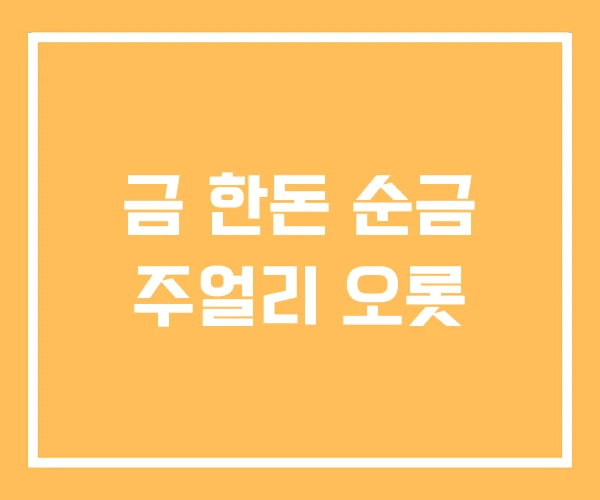 금 한돈 순금 주얼리 오롯
