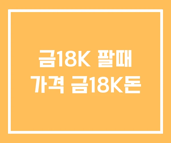 금18K 팔때 가격 금18K돈 금18K 팔때 가격 금18K돈