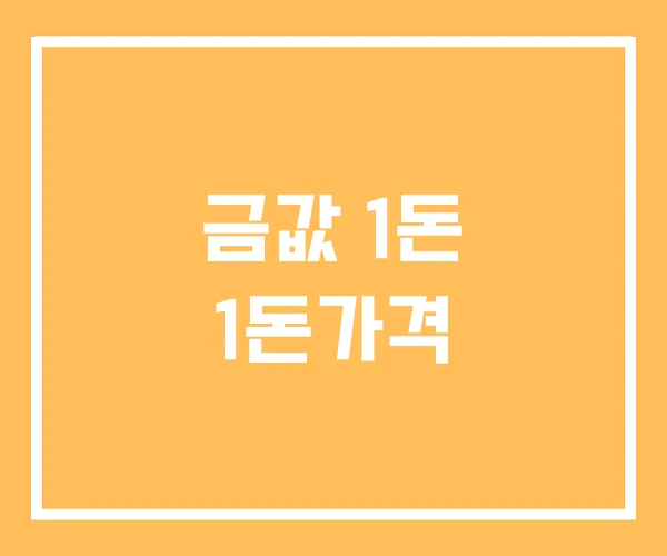 금값 1돈 1돈가격