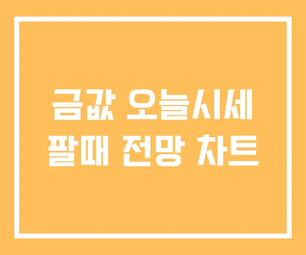 금값 오늘시세 팔때 전망 차트