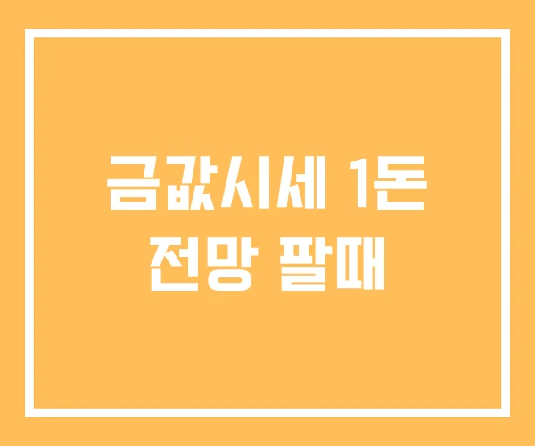 금값시세 1돈 전망 팔때 금값시세 1돈 전망 팔때