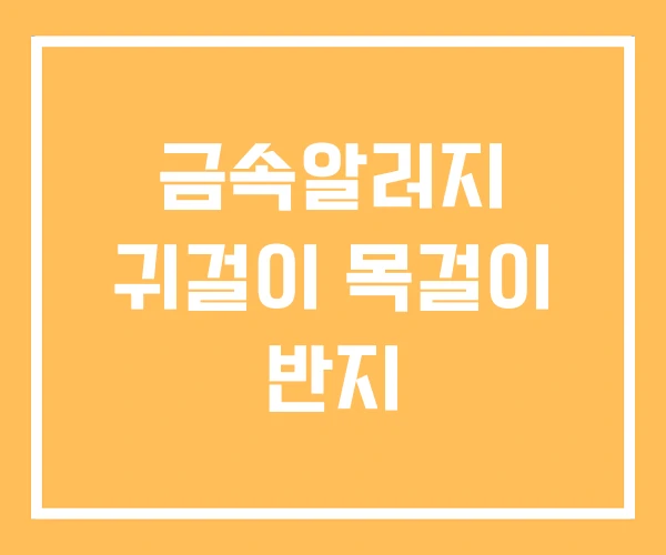 금속알러지 귀걸이 목걸이 반지 금속알러지 귀걸이 목걸이 반지