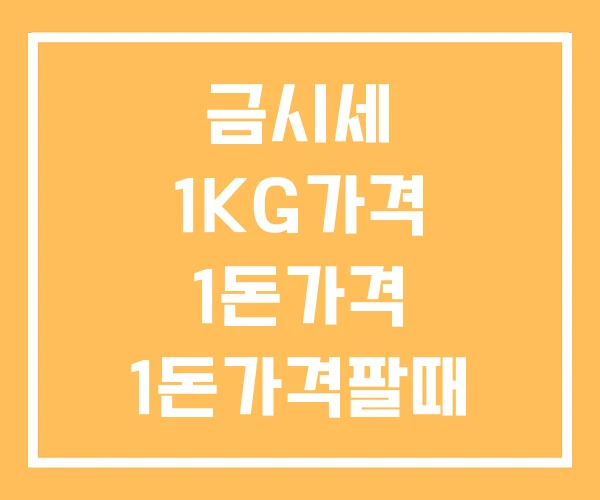금시세 1KG가격 1돈가격 1돈가격팔때