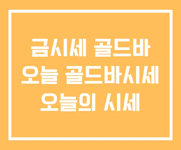 금시세 골드바 오늘 골드바시세 오늘의 시세