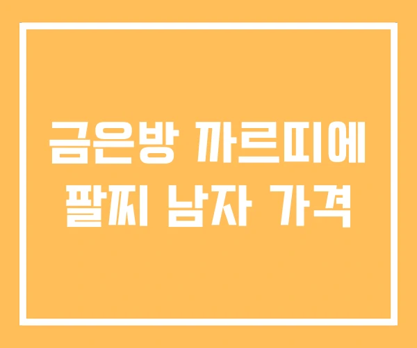 금은방 까르띠에 팔찌 남자 가격