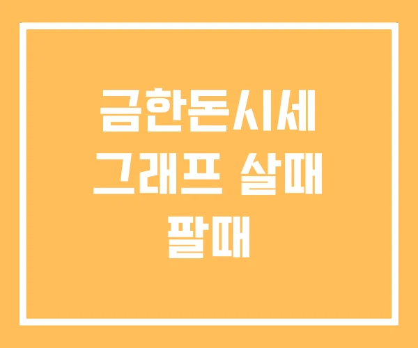 금한돈시세 그래프 살때 팔때