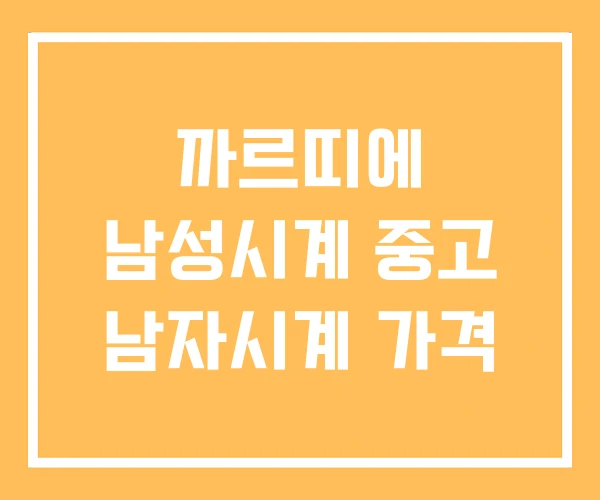 까르띠에 남성시계 중고 남자시계 가격 까르띠에 남성시계 중고 남자시계 가격