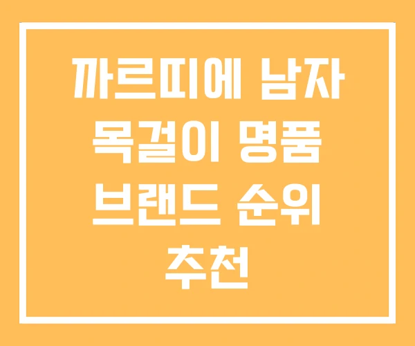 까르띠에 남자 목걸이 명품 브랜드 순위 추천