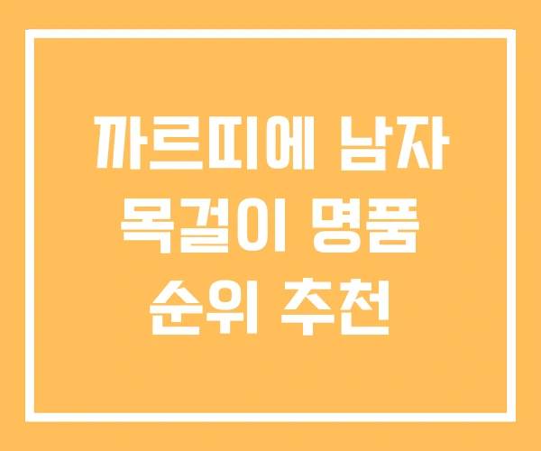 까르띠에 남자 목걸이 명품 순위 추천