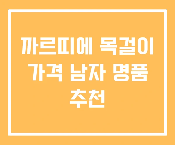 까르띠에 목걸이 가격 남자 명품 추천 까르띠에 목걸이 가격 남자 명품 추천