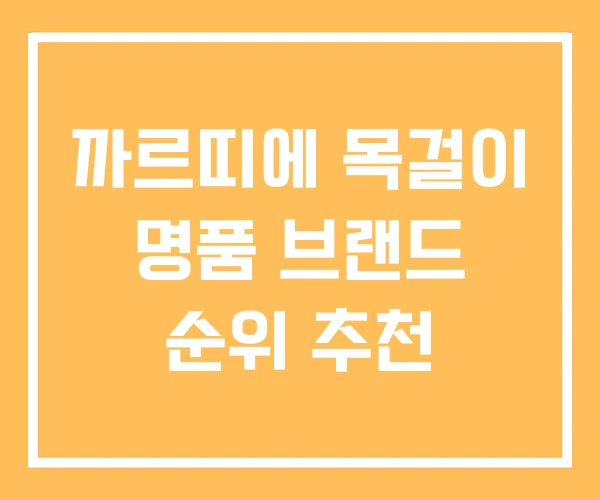 까르띠에 목걸이 명품 브랜드 순위 추천 까르띠에 목걸이 명품 브랜드 순위 추천