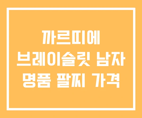 까르띠에 브레이슬릿 남자 명품 팔찌 가격
