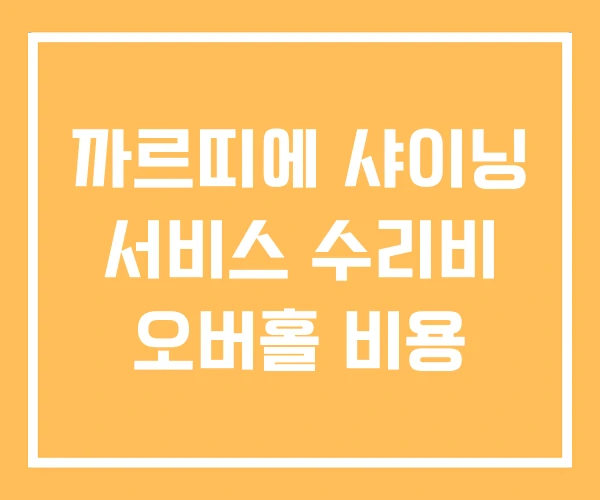 까르띠에 샤이닝 서비스 수리비 오버홀 비용
