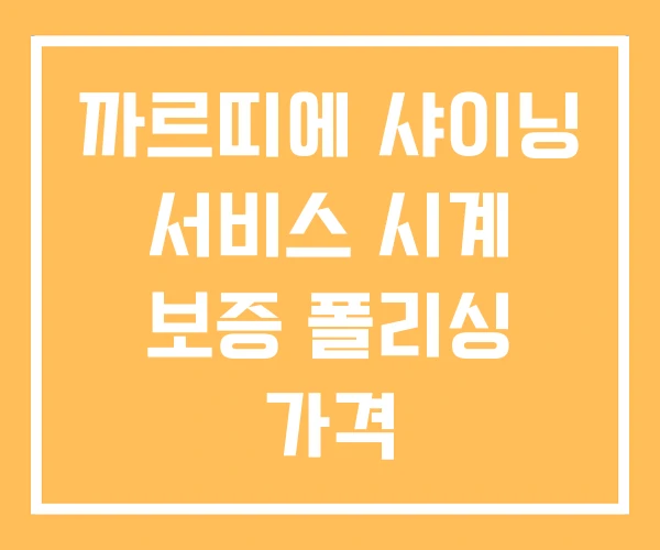 까르띠에 샤이닝 서비스 시계 보증 폴리싱 가격