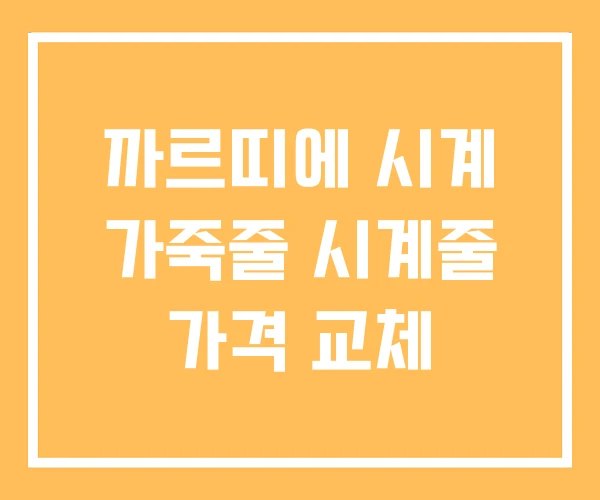 까르띠에 시계 가죽줄 시계줄 가격 교체 까르띠에 시계 가죽줄 시계줄 가격 교체