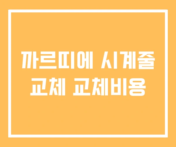 까르띠에 시계줄 교체 교체비용