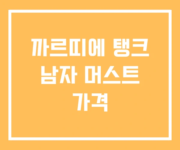 까르띠에 탱크 남자 머스트 가격