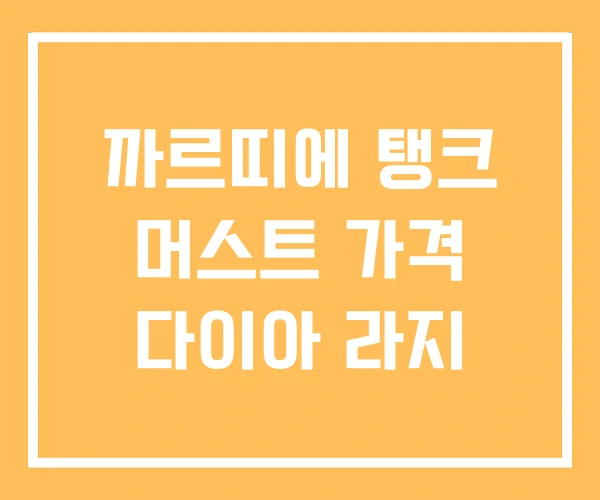 까르띠에 탱크 머스트 가격 다이아 라지