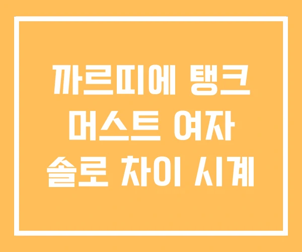 까르띠에 탱크 머스트 여자 솔로 차이 시계