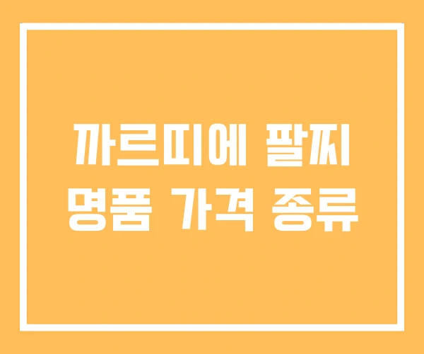 까르띠에 팔찌 명품 가격 종류