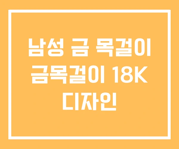 남성 금 목걸이 금목걸이 18K 디자인