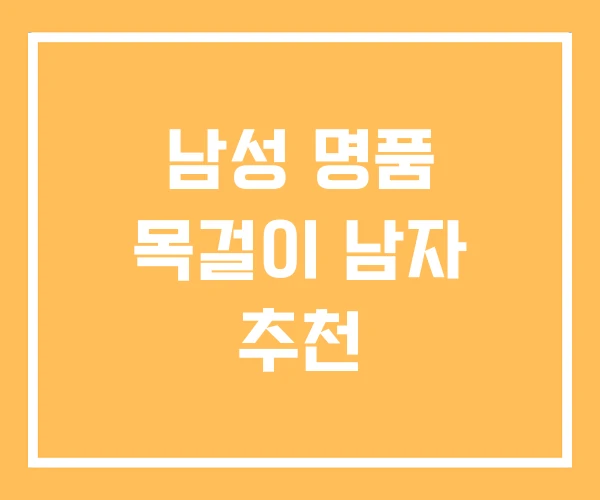 남성 명품 목걸이 남자 추천