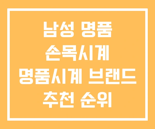 남성 명품 손목시계 명품시계 브랜드 추천 순위 남성 명품 손목시계 명품시계 브랜드 추천 순위