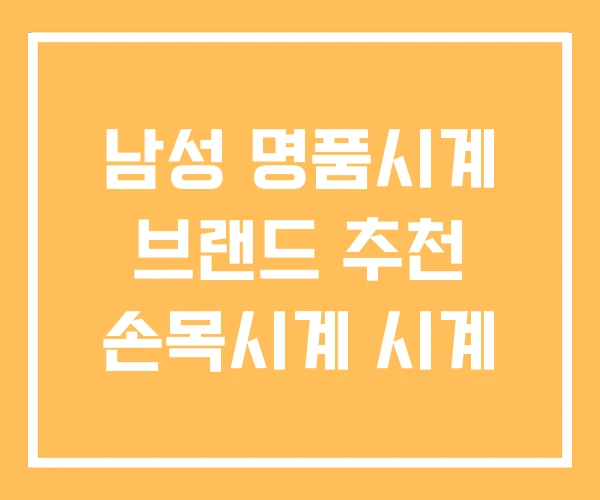 남성 명품시계 브랜드 추천 손목시계 시계 남성 명품시계 브랜드 추천 손목시계 시계