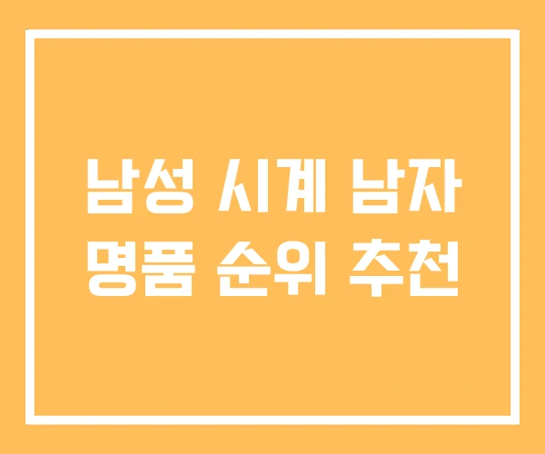 남성 시계 남자 명품 순위 추천 남성 시계 남자 명품 순위 추천