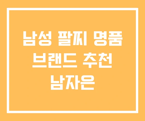 남성 팔찌 명품 브랜드 추천 남자은