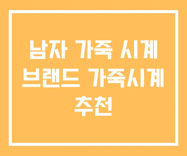 남자 가죽 시계 브랜드 가죽시계 추천 남자 가죽 시계 브랜드 가죽시계 추천