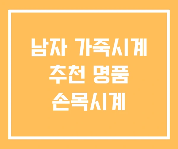 남자 가죽시계 추천 명품 손목시계