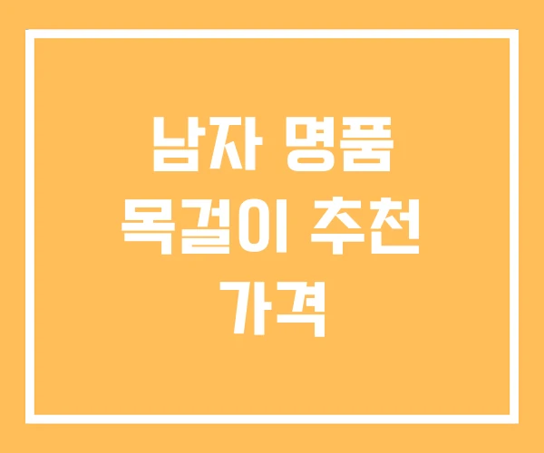 남자 명품 목걸이 추천 가격 남자 명품 목걸이 추천 가격