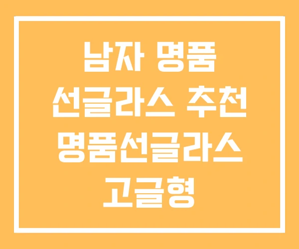 남자 명품 선글라스 추천 명품선글라스 고글형