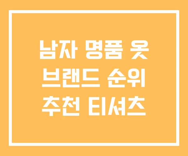 남자 명품 옷 브랜드 순위 추천 티셔츠
