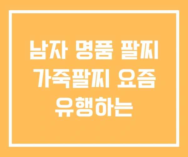 남자 명품 팔찌 가죽팔찌 요즘 유행하는