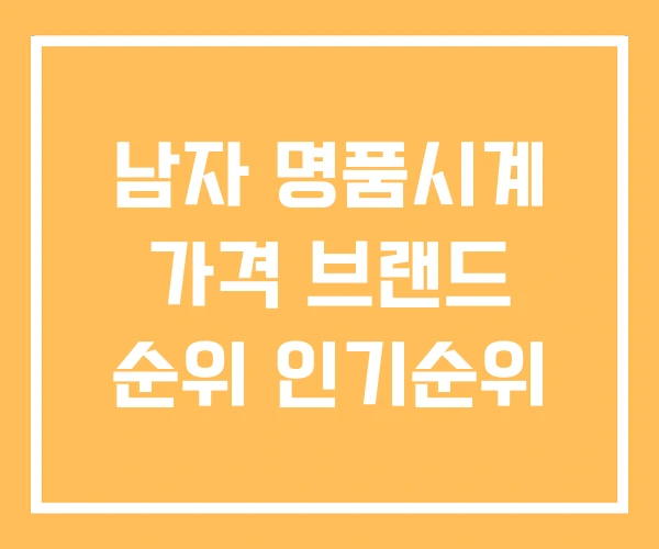 남자 명품시계 가격 브랜드 순위 인기순위 남자 명품시계 가격 브랜드 순위 인기순위