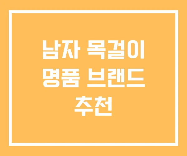 남자 목걸이 명품 브랜드 추천