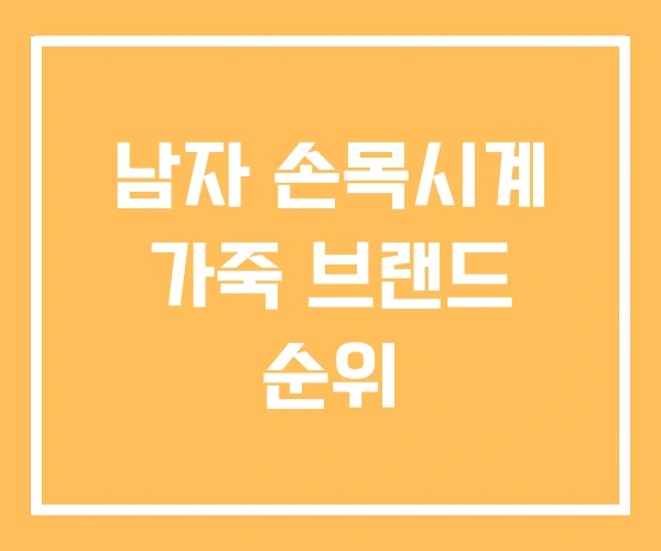 남자 손목시계 가죽 브랜드 순위 남자 손목시계 가죽 브랜드 순위