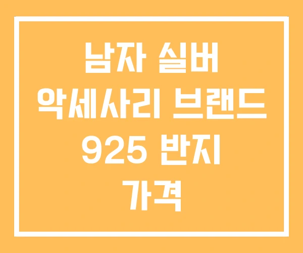 남자 실버 악세사리 브랜드 925 반지 가격 남자 실버 악세사리 브랜드 925 반지 가격