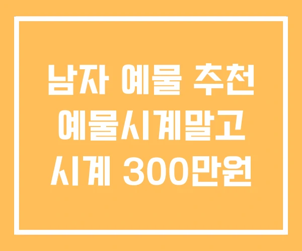 남자 예물 추천 예물시계말고 시계 300만원 남자 예물 추천 예물시계말고 시계 300만원