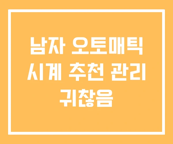 남자 오토매틱 시계 추천 관리 귀찮음 남자 오토매틱 시계 추천 관리 귀찮음