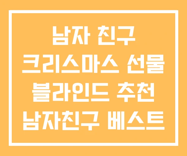 남자 친구 크리스마스 선물 블라인드 추천 남자친구 베스트