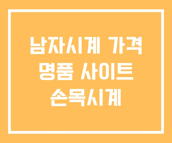 남자시계 가격 명품 사이트 손목시계