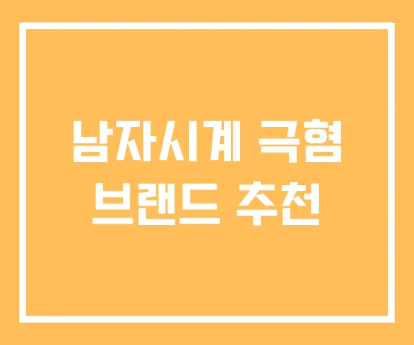 남자시계 극혐 브랜드 추천 남자시계 극혐 브랜드 추천