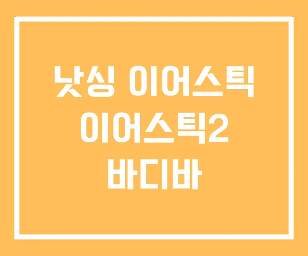 낫싱 이어스틱 이어스틱2 바디바