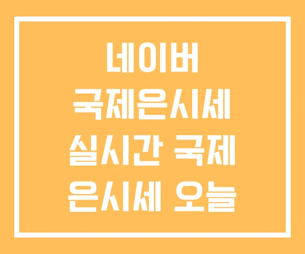 네이버 국제은시세 실시간 국제 은시세 오늘 네이버 국제은시세 실시간 국제 은시세 오늘