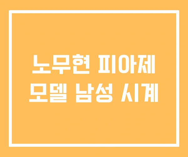 노무현 피아제 모델 남성 시계 노무현 피아제 모델 남성 시계